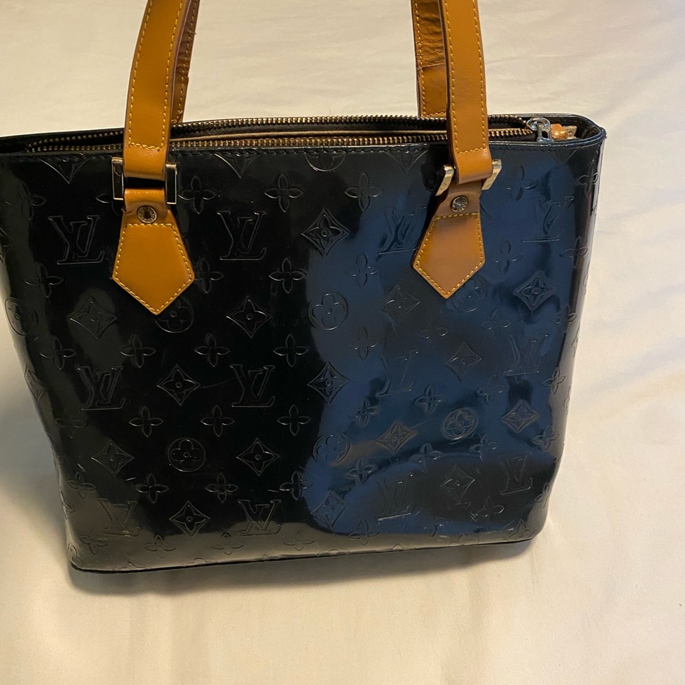 Louis Vuitton Black and Tan Tote Bag